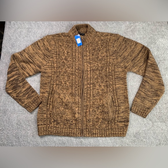 GIOBERTI Other - Men’s Gioberti EST 1999 Brown Knit Zippered Sweater NWT Size 2XL